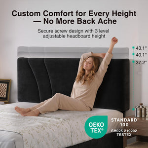 Queen Bed Frame with LED Lights, Drawers & Charging Station
