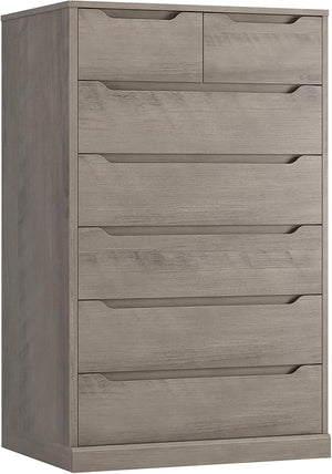 51" Tall 7-Drawer Dresser with Cut-Out Handles
