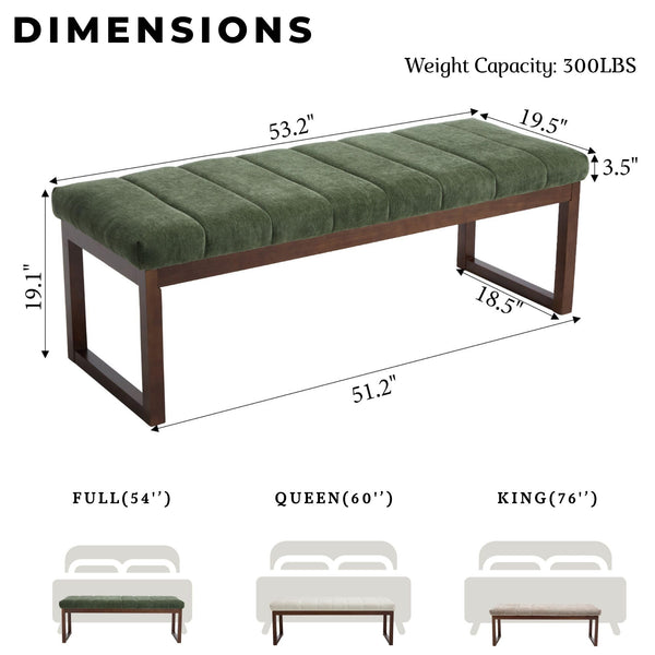 Upholstered Chenille Entryway Bench