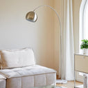 Arc Floor Lamp with Marble Base & Adjustable Shade
