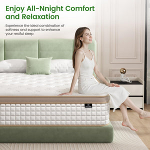 12 Inch King Size Hybrid Mattress with Gel Memory Foam & Pocket Springs