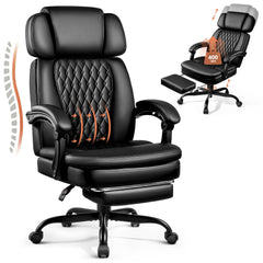 Big and Tall Office Chair 400 lbs with Footrest & Reclining