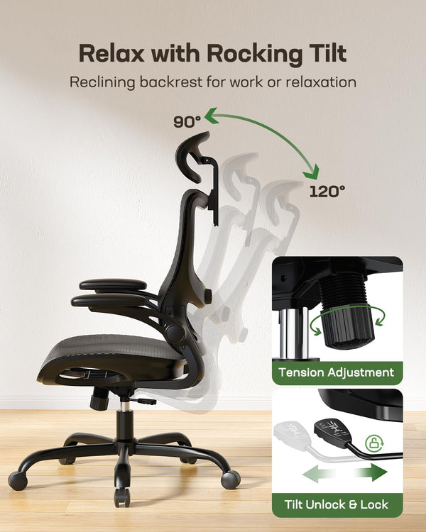 Ergonomic Mesh Office Chair – High Back with Lumbar Support