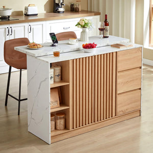 Kitchen Island with Storage Cabinet and Drawers, 54 Inch