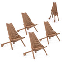 Acacia Wood Folding Patio Chairs Set of 4