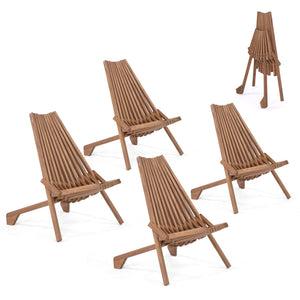 Acacia Wood Folding Patio Chairs Set of 4