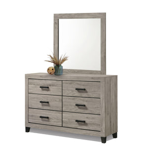 Farmhouse 6-Piece Queen Bedroom Set with Bed Frame, Dresser, Mirror, Chest & 2 Nightstands