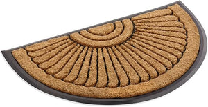 Sunburst Half Round Coco Coir Doormat – Non-Slip Rubber Backing, Multiple Sizes