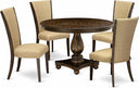7-Piece Round Dining Table Set with 6 Upholstered Chairs