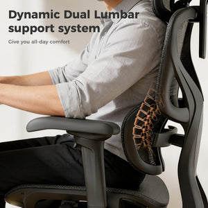 Ergonomic Mesh Office Chair with Lumbar Support & Footrest