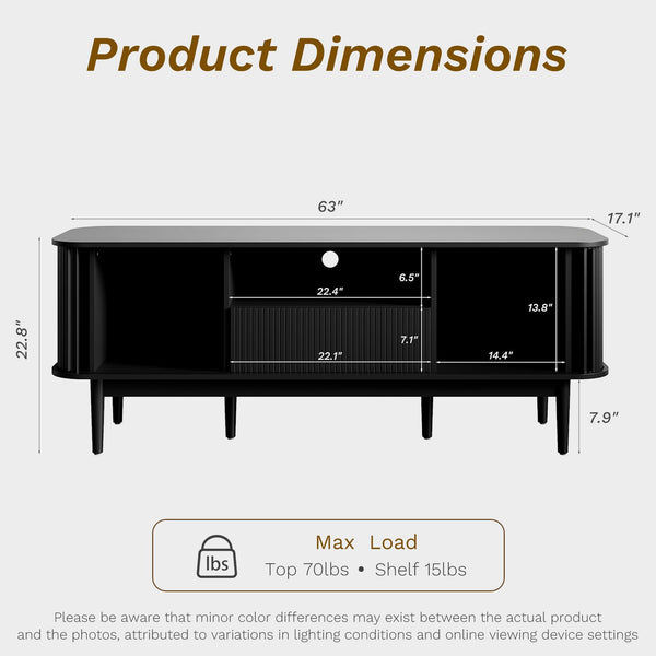 TV Stand with Sliding Doors & Storage