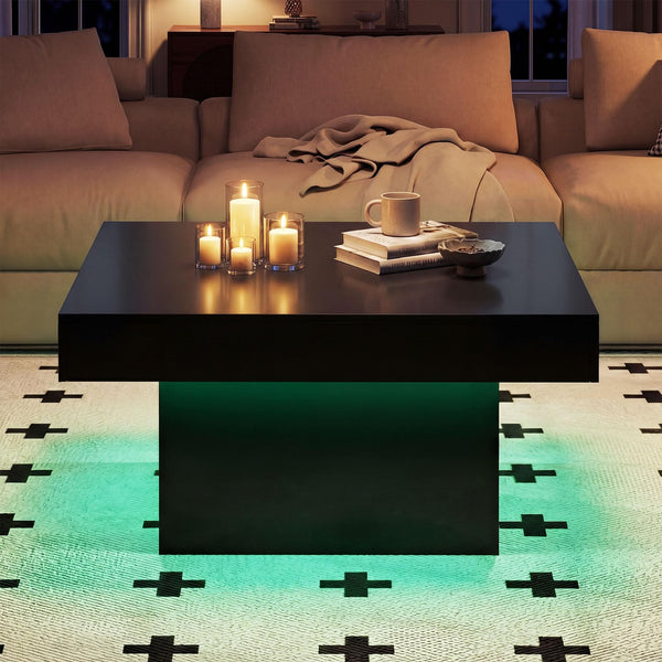 Square LED Coffee Table with Remote