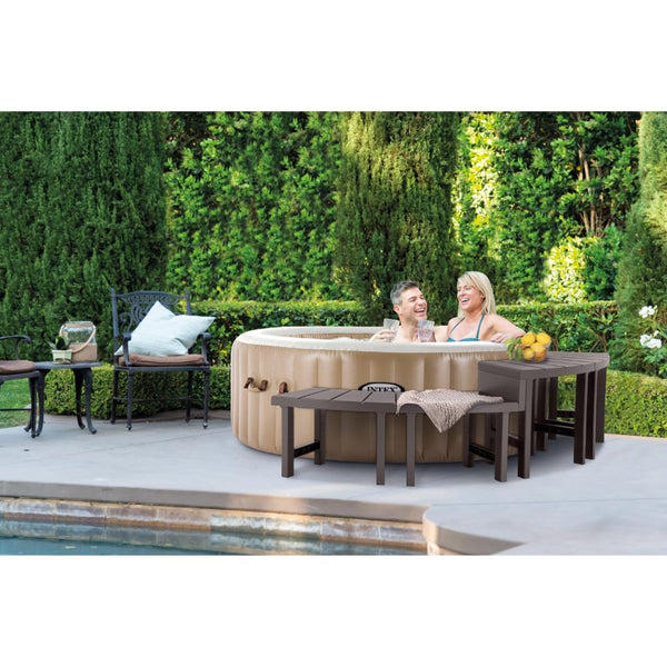 Hot Tub Bench Set – 4-Piece Curved Spa Seating (2 Medium + 2 Tall)