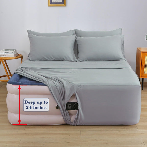 Air Mattress Sheet Set – Deep Pocket Fitted Sheet with Inflation Opening