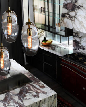 Hand Blown Art Glass Pendant Light – Modern Kitchen Island & Dining Room Fixture