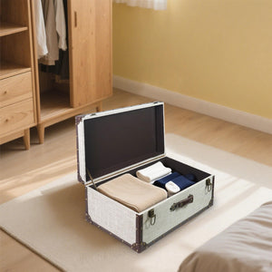 Extra Large Vintage Wooden Storage Box with Hinged Lid