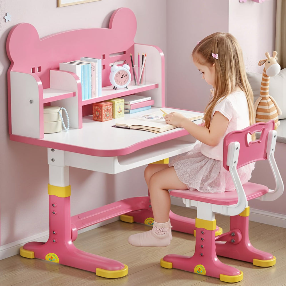 Height Adjustable Kids Desk and Chair Set