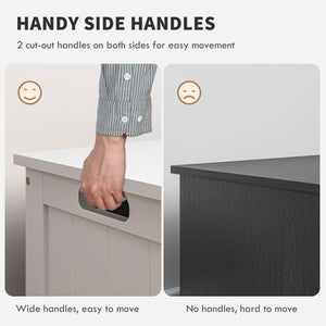 Storage Bench with Safety Hinges & Cut-Out Handles