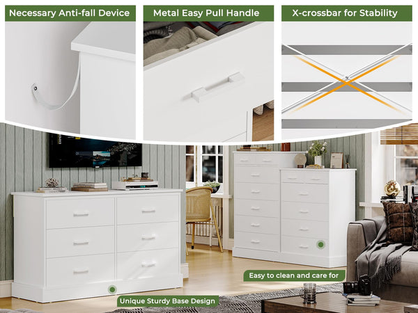 7-Drawer Dresser Chest of Drawers for Bedroom