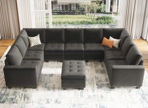 Velvet Corner Seat Module for Modular Sectional Sofa
