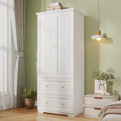 Large Wardrobe Closet with Drawers & Hanging Rod