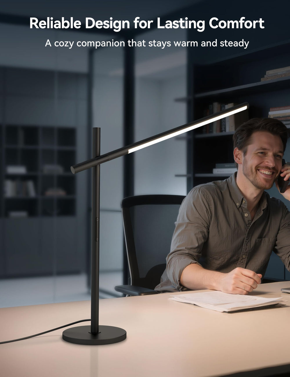 Rotatable LED Desk Lamp 360° Adjustable 3 Colors Touch Dimmable