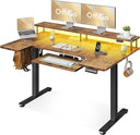 U-Shaped Electric Standing Desk with Keyboard Tray & Monitor Stand