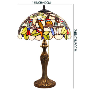 Tiffany Stained Glass Table Lamp – Double Birds