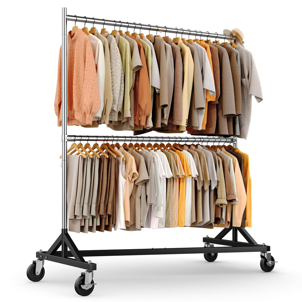 Heavy Duty Z Rack Clothing Rack with Wheels
