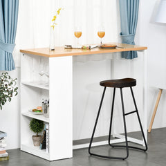 Modern Counter Height Bar Table with 3-Tier Storage Shelves