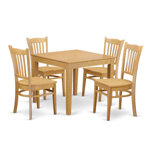 Square Dining Table Set with Chairs – Solid Wood, 3 & 5 Piece