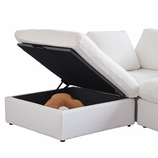 8-Seat Modular Sectional Sofa 160 Inch Cloud Comfort Down Filled Washable Cover