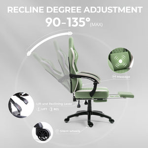 Ergonomic Gaming Chair with Pocket Spring Cushion & Footrest