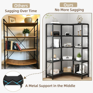 L-Shaped 5-Tier Corner Bookshelf