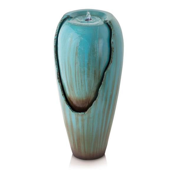 Antique Jar Outdoor Water Fountain with LED Lights