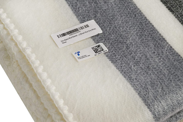 Alpaca Wool Throw Blanket 85" x 65" — Striped, Hypoallergenic