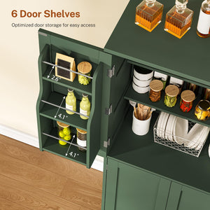 51" H Pantry Cabinet with 4 Doors & 6 Door Shelves