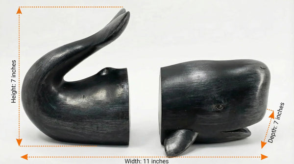 Whale Nautical Bookends