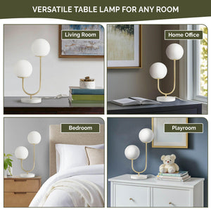 Dual Globe Frosted Glass Table Lamp