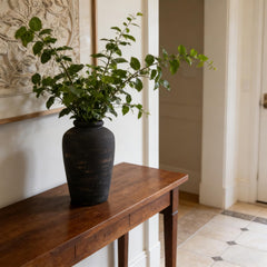 Black Ceramic Vase – Tall Rustic Farmhouse Decor