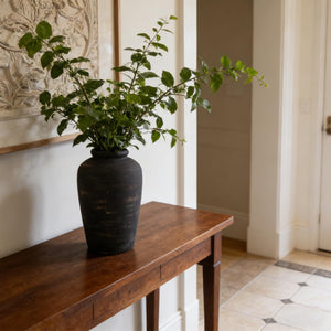 Black Ceramic Vase – Tall Rustic Farmhouse Decor