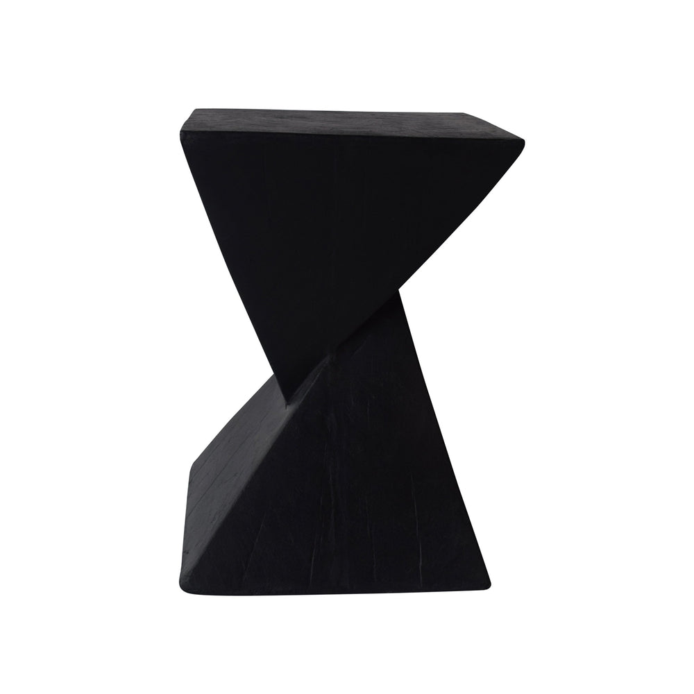 Twisted Hourglass Concrete Accent Table – Indoor Outdoor Side Table