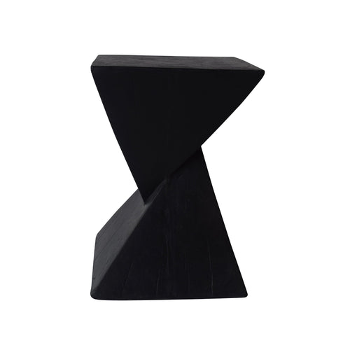 Twisted Hourglass Concrete Accent Table – Indoor Outdoor Side Table