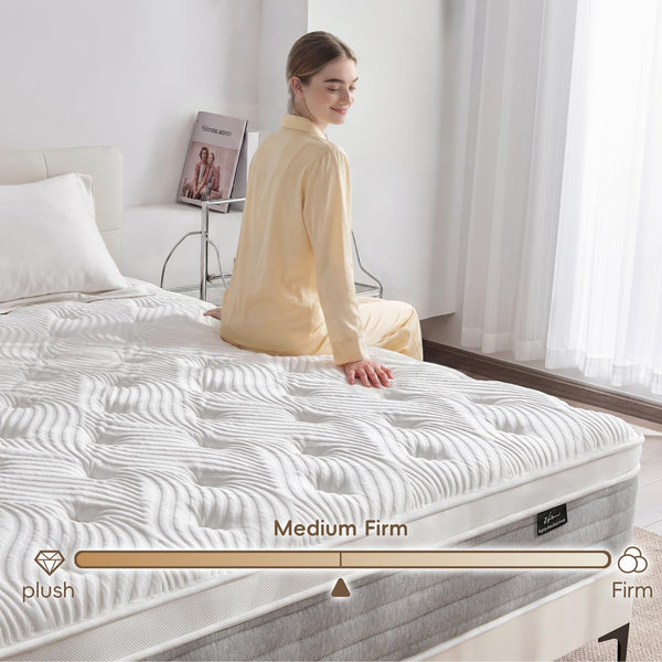 12-Inch Full Size Hybrid Mattress – Memory Foam & Pocket Springs, Medium Firm
