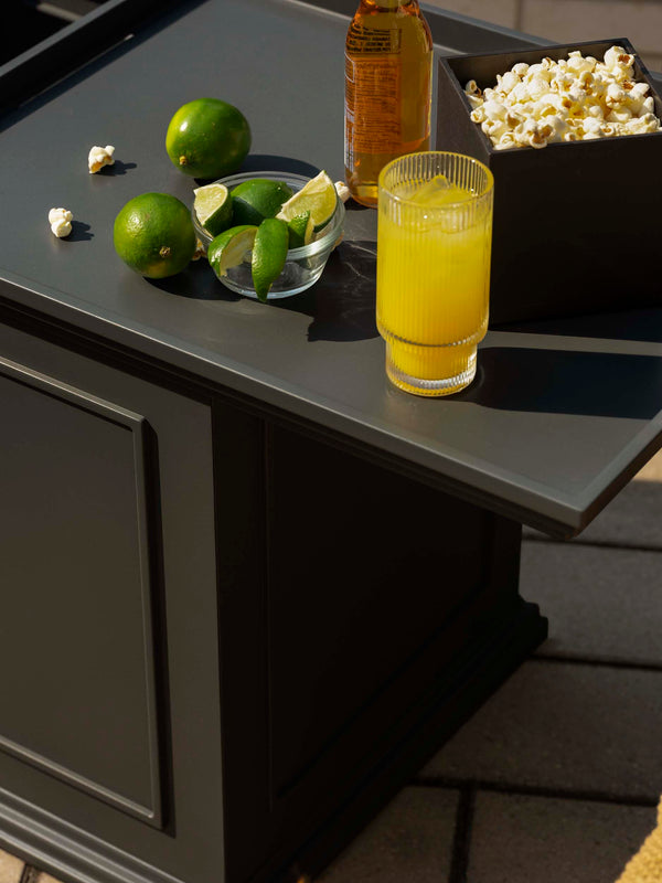 2-in-1 Outdoor Side Table with Storage Tray