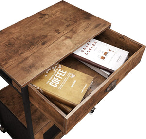 Industrial Coffee Bar Cart with Storage