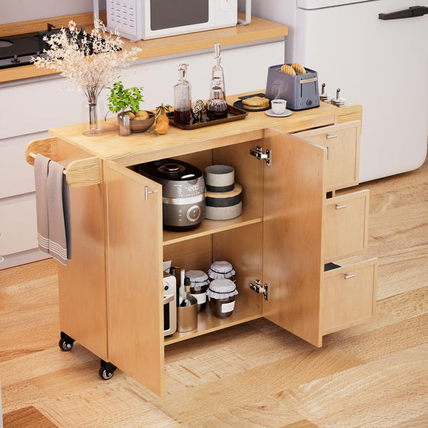 Rolling Kitchen Island with Storage