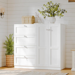 Armoire Wardrobe Closet with 4 Drawers & 2 Doors
