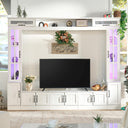 98" Wall Unit TV Stand with LED Lights