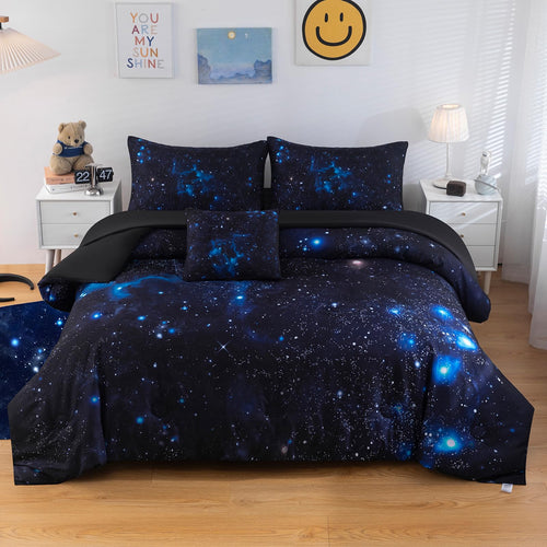 Galaxy Comforter Set – Twin Size, 6-Piece Bedding Set
